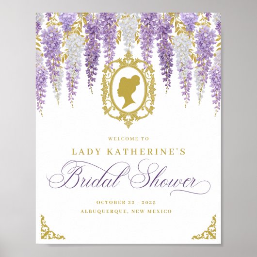 Bloemrijke Vintage Bruiloft Welkom Poster (Voorkant)