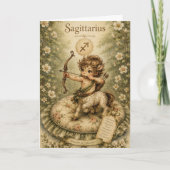 Bloemrijke vintage Essence sterrenbeeld - Boogschu Kaart (Voorkant)
