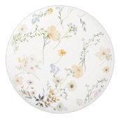 Bloemrijke Vintage Lade Knop | Wilde Bloem Botanis (Voorkant)