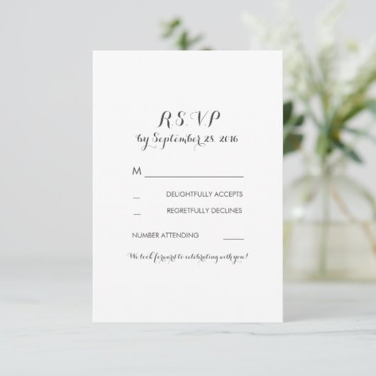 bloemrijke vintage marine huwelijks rsvp (Staand voorkant)