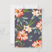 bloemrijke vintage marine huwelijks rsvp (Achterkant)