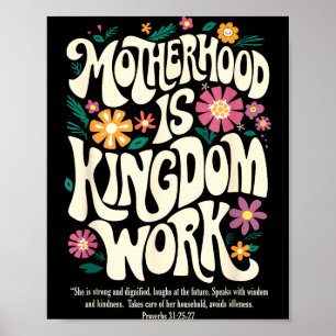 Bloemrijke vintage moederschap is koninkrijks werk poster