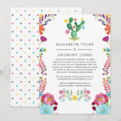 Bloemrijke Virtuele Bruiloft met Beperkte Gastlijs Aankondiging (Voorkant / Achterkant)