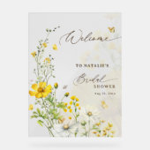 Bloemrijke Vlinders Weide Bruiloft Feestelijke Ont Acryl Bord (Voorkant)