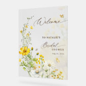 Bloemrijke Vlinders Weide Bruiloft Feestelijke Ont Acryl Bord (Hoek)