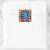 Bloemrijke Vogel Frame Sticker Cadeau (Tas)