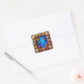 Bloemrijke Vogel Frame Sticker Cadeau (Envelop)