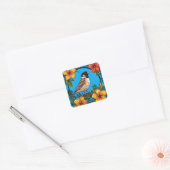 Bloemrijke Vogel Frame Sticker Tuin Natuur Decorat (Envelop)