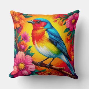 Bloemrijke Vogel Worp Kussen Natuur Huis Decoratie