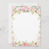 Bloemrijke Vogelkooi 1e Verjaardagsuitnodiging Kaart (Achterkant)