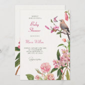 Bloemrijke vogelkunst baby shower kaart (Voorkant / Achterkant)