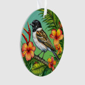 Bloemrijke vogelornament ornament (voorkant)