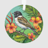 Bloemrijke vogelornament ornament (achterkant)