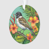 Bloemrijke vogelornament ornament (voorkant)