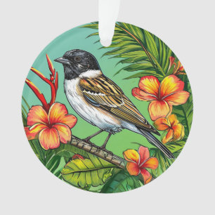 Bloemrijke vogelornament ornament