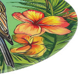 Bloemrijke vogelornament snijplank (Hoek)