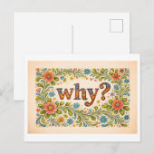 Bloemrijke "Waarom?" Briefkaart (Voorkant / Achterkant)