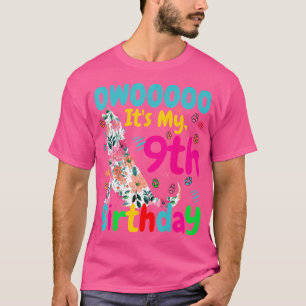 Bloemrijke waterverf wolf die huilt 9 jaar oude wo t-shirt