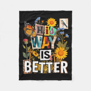 Bloemrijke weg is beter vlinder jesus religieus fleece deken