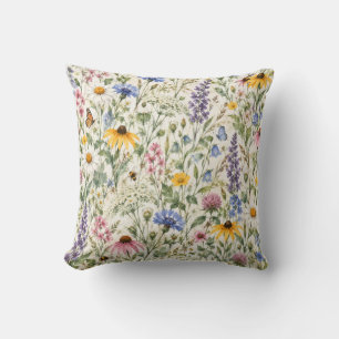 Bloemrijke Weide Botanische Patroon Kussen