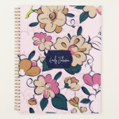 Bloemrijke Weide Crème Roze Botanische Aangepaste Planner (Voorkant)