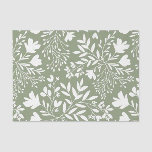 Bloemrijke Weide Dromen Botanische Silhouetten sal Tissuepapier (Voorkant)