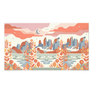 Bloemrijke Wereldkaart Botanische Illustratie Foto Afdruk