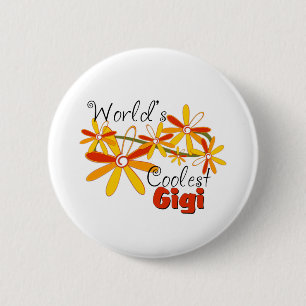 Bloemrijke Werelds Coolste Gigi Ronde Button 5,7 Cm