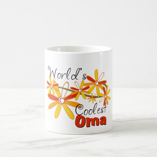 Bloemrijke Werelds Coolste Oma Koffiemok (Center)