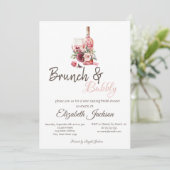 Bloemrijke wijnproeverij brunch & bubbels kaart (Staand voorkant)