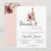 Bloemrijke wijnproeverij brunch & bubbels kaart (Voorkant / Achterkant)