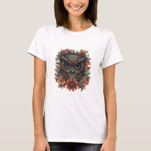 Bloemrijke Wijsheidsuil T-shirt