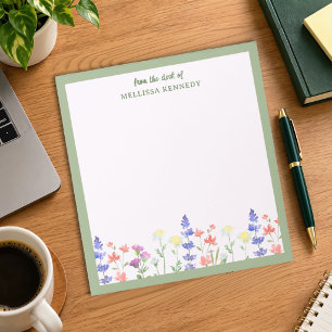Bloemrijke Wilde Bloemen Salie Rand Van Mijn Burea Notitieblok