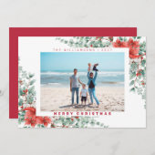 Bloemrijke Winter  Prettig Kerstfeest Feestdagenkaart (Voorkant / Achterkant)