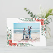 Bloemrijke Winter  Prettig Kerstfeest Feestdagenkaart (Staand voorkant)