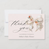 Bloemrijke witte boog Elegant Baby shower Dank u Bedankkaart (Voorkant)