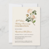 Bloemrijke Witte Roos Goud 50ste Huwelijk Jubileum Kaart (Voorkant)