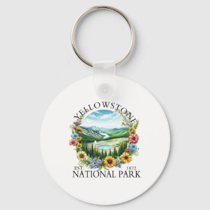 Bloemrijke Yellowstone National Park Wandel Kamp O Sleutelhanger