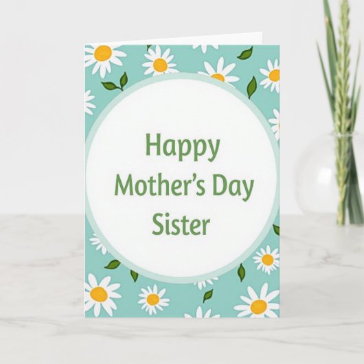 Bloemrijke Zalige Moederdag Zuster Kaart (Voorkant)