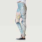 Bloemrijke Zee Oceaan AI-kunst Leggings (Links)