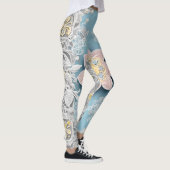 Bloemrijke Zee Oceaan AI-kunst Leggings (Rechts)