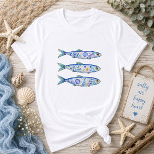 Bloemrijke Zeeleven Kunst van Vissen Tri-Blend Shirt