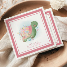 Bloemrijke Zeeschildpad Mooie Roze Baby Shower