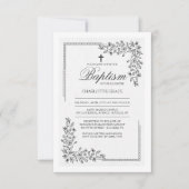 Bloemrijke zegen religieuze uitnodiging (Voorkant)