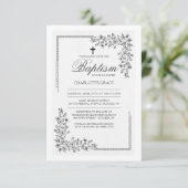 Bloemrijke zegen religieuze uitnodiging (Staand voorkant)