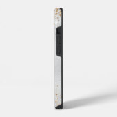Bloemrijke zilveren glitters rustieke naam iPhone hoesje (Linkerkant)