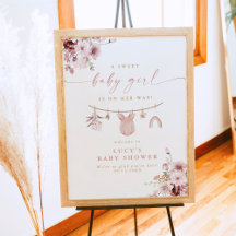 Bloemrijke Zoete Baby Meisje Waslijn Baby Shower