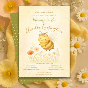 Bloemrijke Zoete Mamma tot Bij Baby Shower Feest Kaart