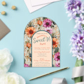 Bloemrijke zoete zestien uitnodiging transparant (Insitu (Huwelijk))