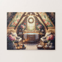 Bloemrijke Zolder Spa Vredige Jacuzzi Retreat Legpuzzel